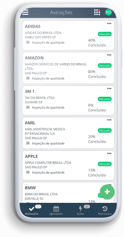 aplicando sults checklist para restaurante em um smartphone