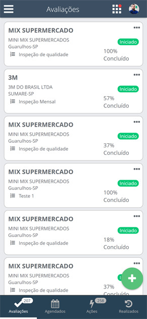 SULTS - Checklist: lista de avaliações no celular