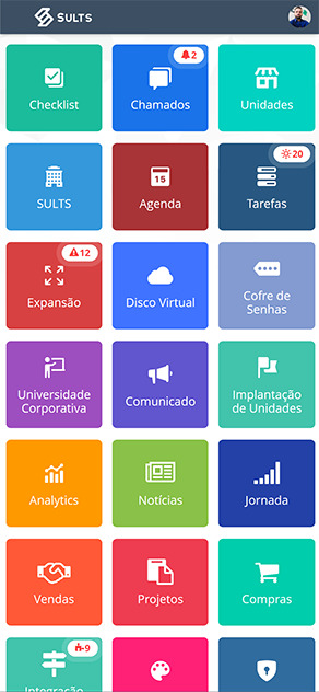 SULTS - Segurança: módulos no painel inicial do celular