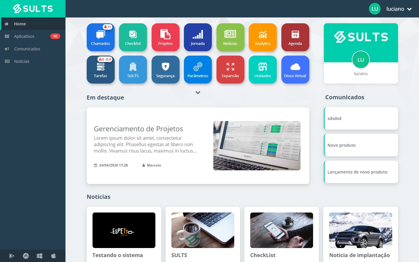 SULTS Plataforma para franquias