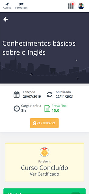 SULTS - Universidade Corporativa: curso do aluno SULTS - Universidade Corporativa: curso do aluno