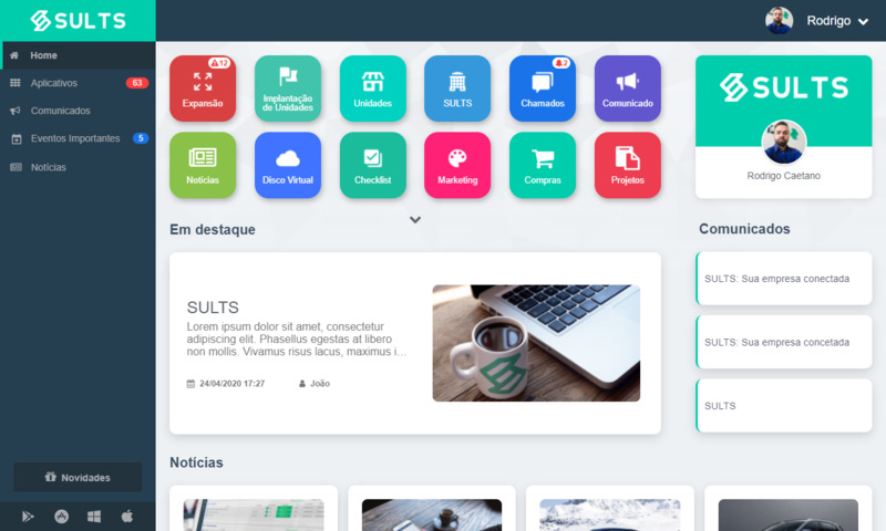 SULTS: Pagina de dashboard Pagina de dashboard SULTS