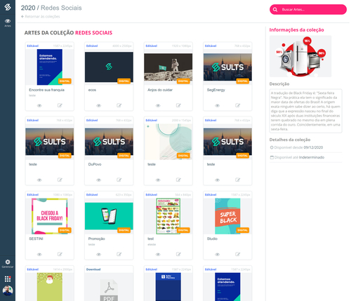 SULTS - Marketing: lista de artes A solução completa para criação e customização de templates