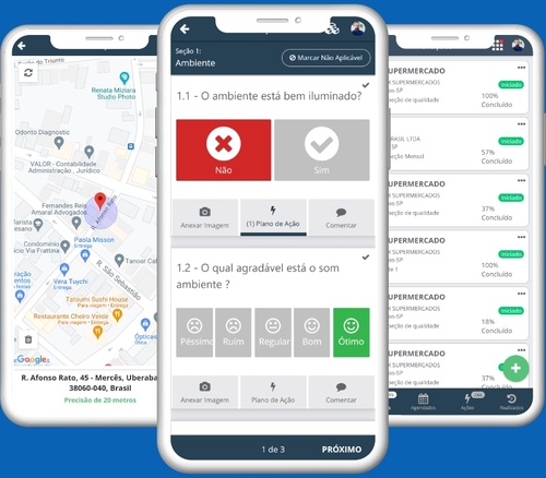 O software extranet SULTS é fundamental para a tomada de decisões assertivas SULTS - Extranet: telas do checklist no celular