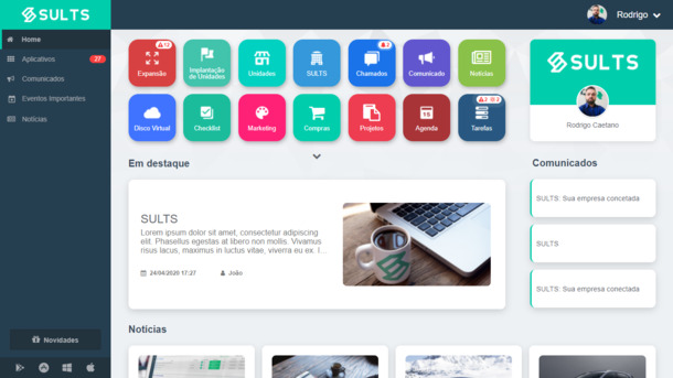 SULTS - ERP: painel inicial