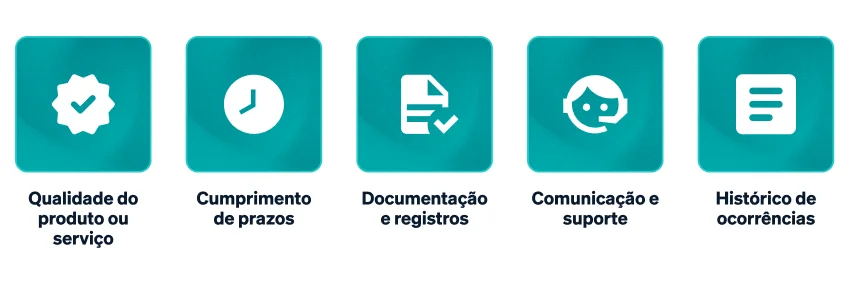 Critérios mais comuns em um checklist de fornecedores